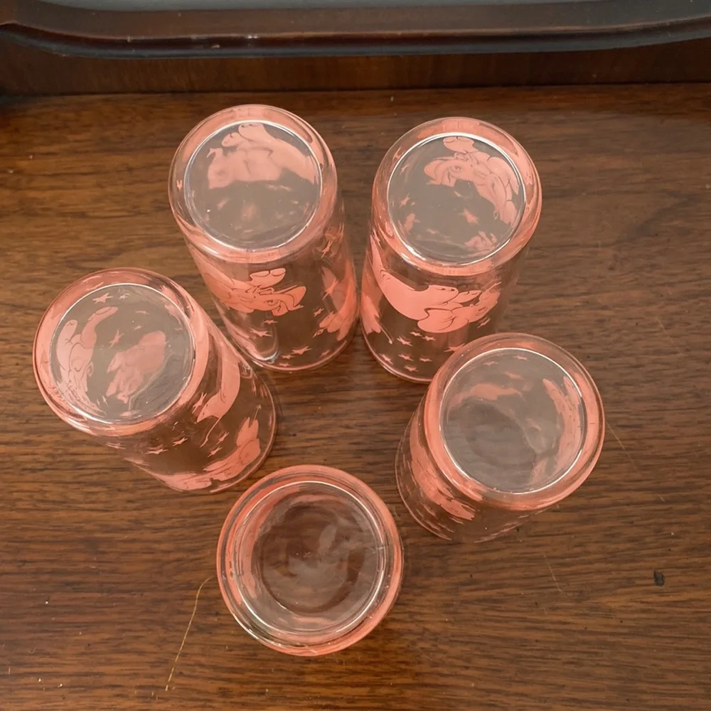04:08  Vintage Hazel Atlas Glass Co. Pink Elephants Bar Set